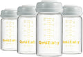 Glass Breast Milk Storage Bottles 180Ml Bpa-Free Natural Baby Bottle for Breastmilk Storage Wide Neck Bottles with Screw Ring Sealing Disk Leak-Proof Breastfeeding Milk Collection (Grey)