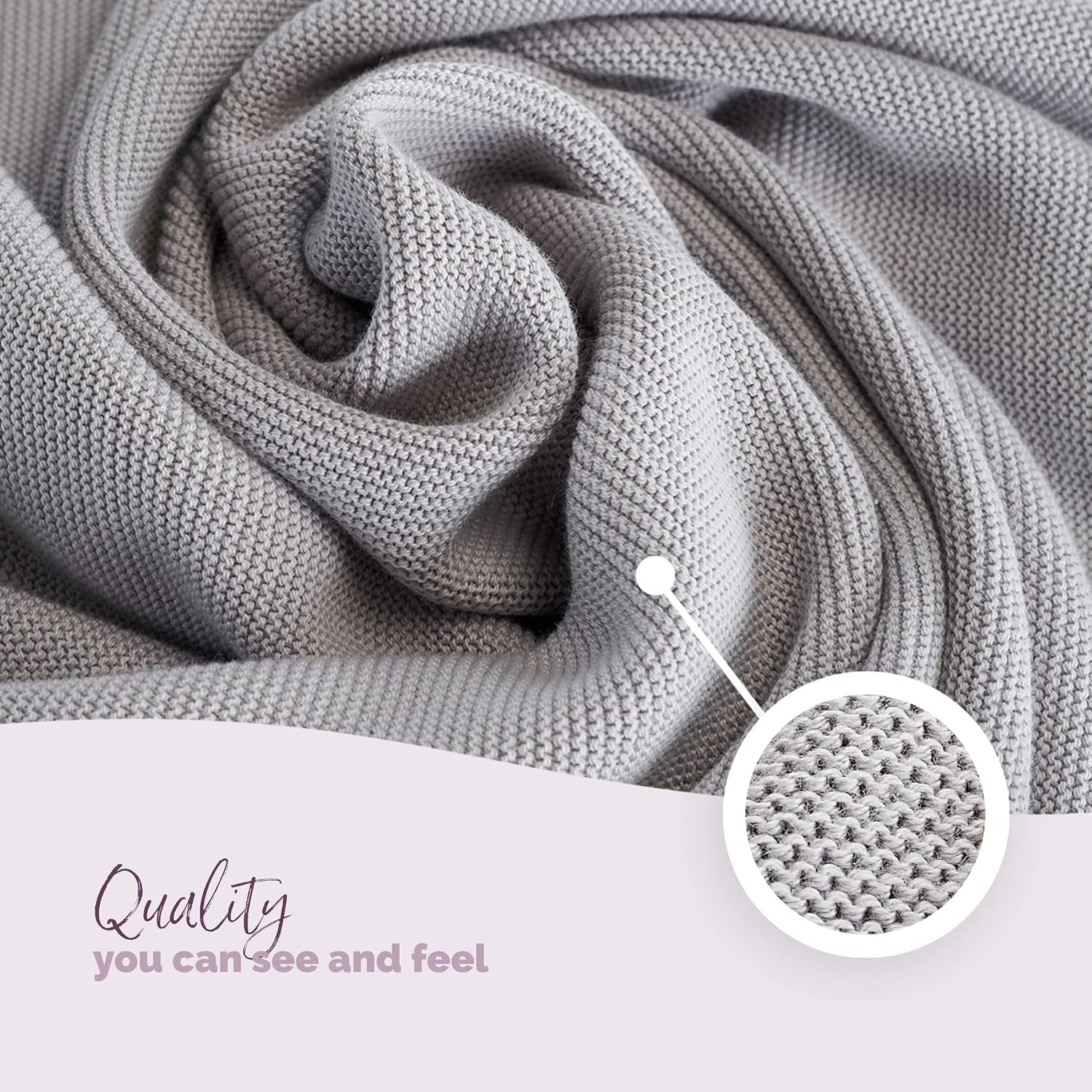 Baby Blanket 100% Organic Cotton, Super Soft and Breathable Knitted Premium Baby Blanket, Ideal for Soft Baby Skin, Material Certified Oeko-Tex Standard 100 and GOTS