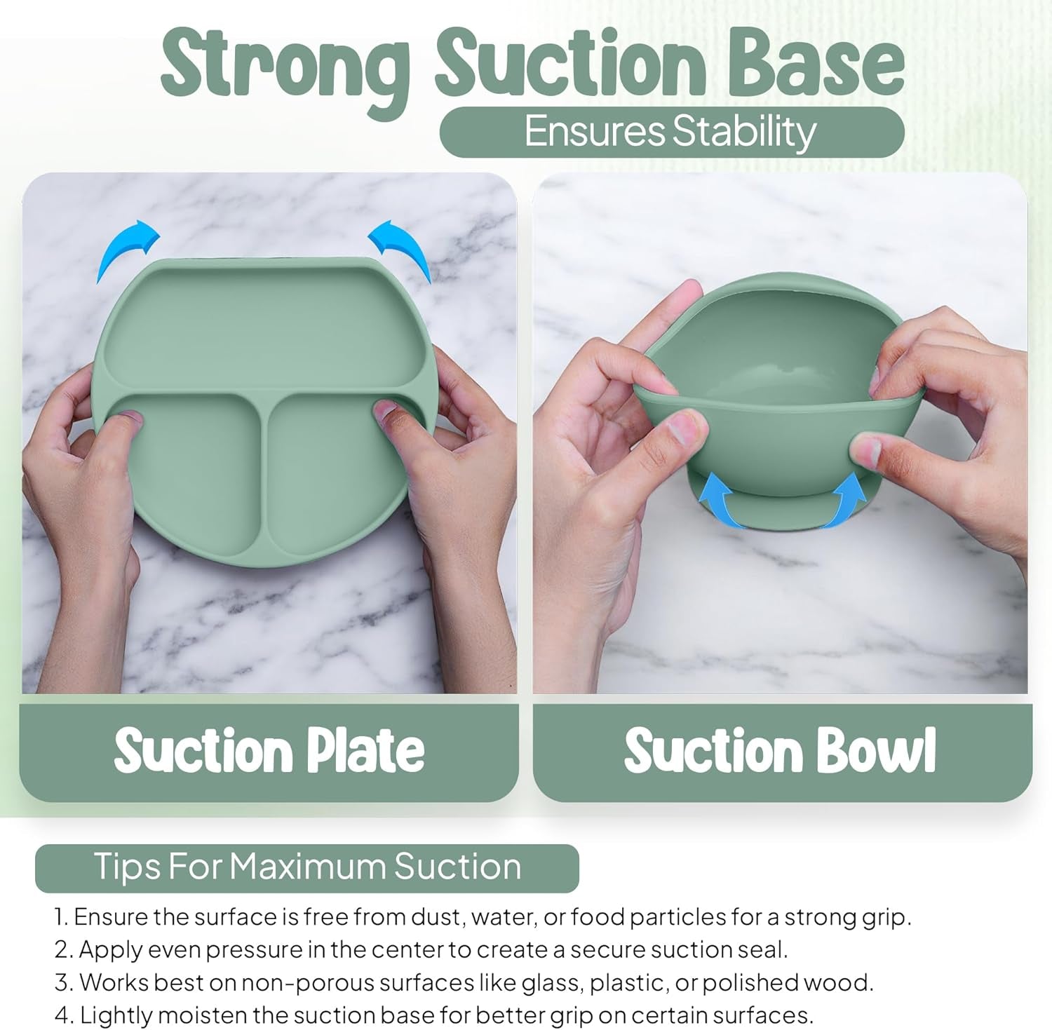 17-Piece Baby Led Weaning Feeding Supplies for Toddlers,Baby Feeding Set | Suction Silicone Baby Bowl Self Eating Utensils with Fruit Feeder, Cup, Bibs, Food Plate Kit with Lid | Green V2