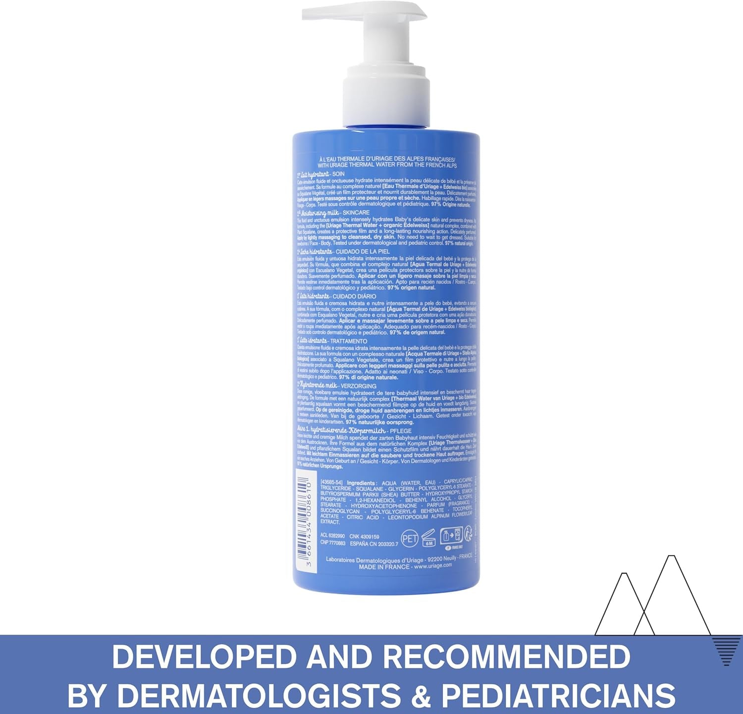 Baby Daily Moisturizing Lotion with Organic Edelweiss & Shea Butter 500Ml - Nourishes, Moisturizes & Protects Skin - Non-Greasy - Delicately Scented - Suitable for Newborns - 97% Natural Origin