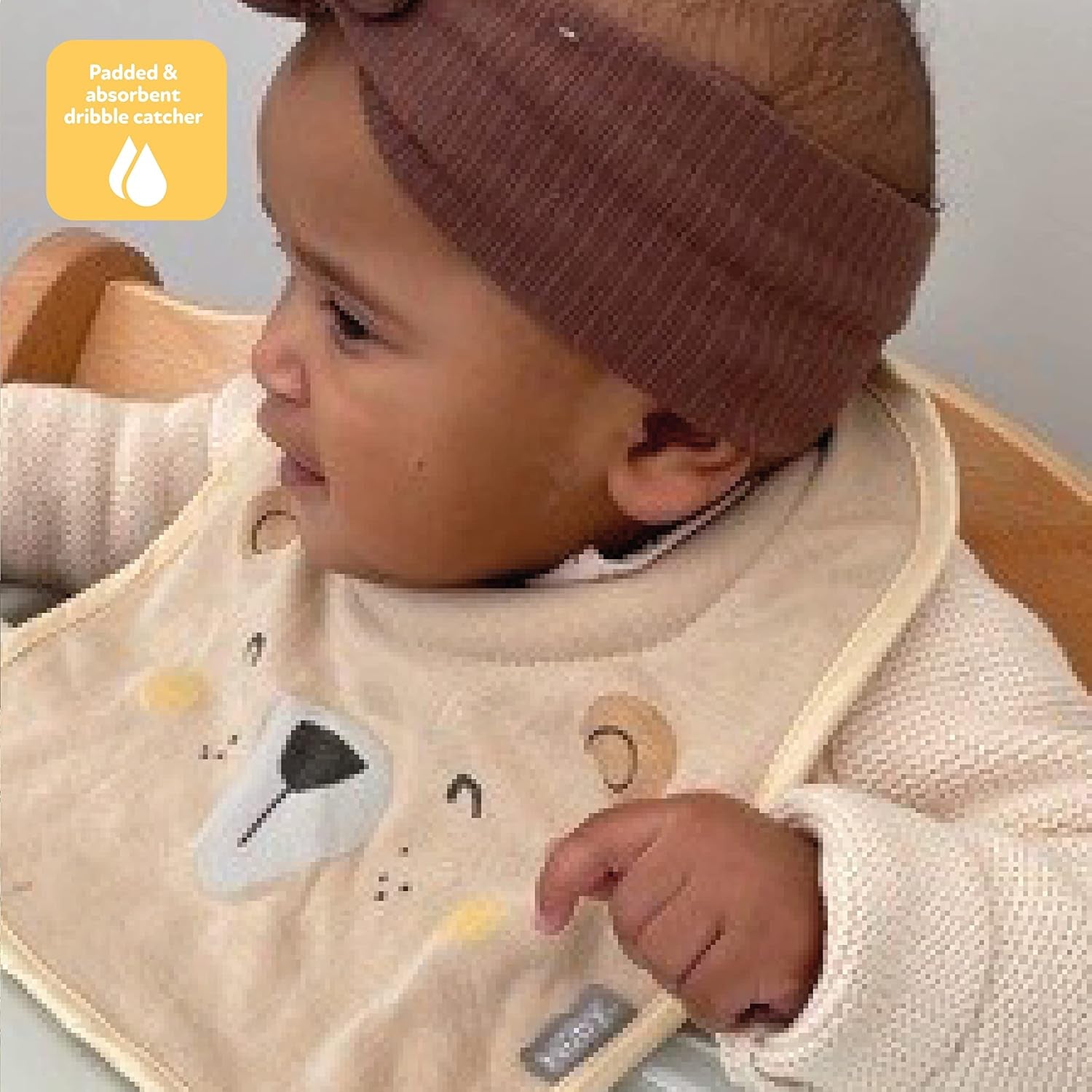 Snug and Dry Bibs Organic Cotton Machine Washable Padded Neckline 048526999460, One Size, (Pack of 4)