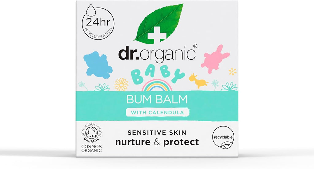 Baby Bum Balm with Calendula, Nappy Rash Cream, Sensitive Skin, Lanolin, Natural, Vegan, Dermatologically Tested, Cruelty-Free, Paraben & SLS Free, Certified Organic, 50Ml