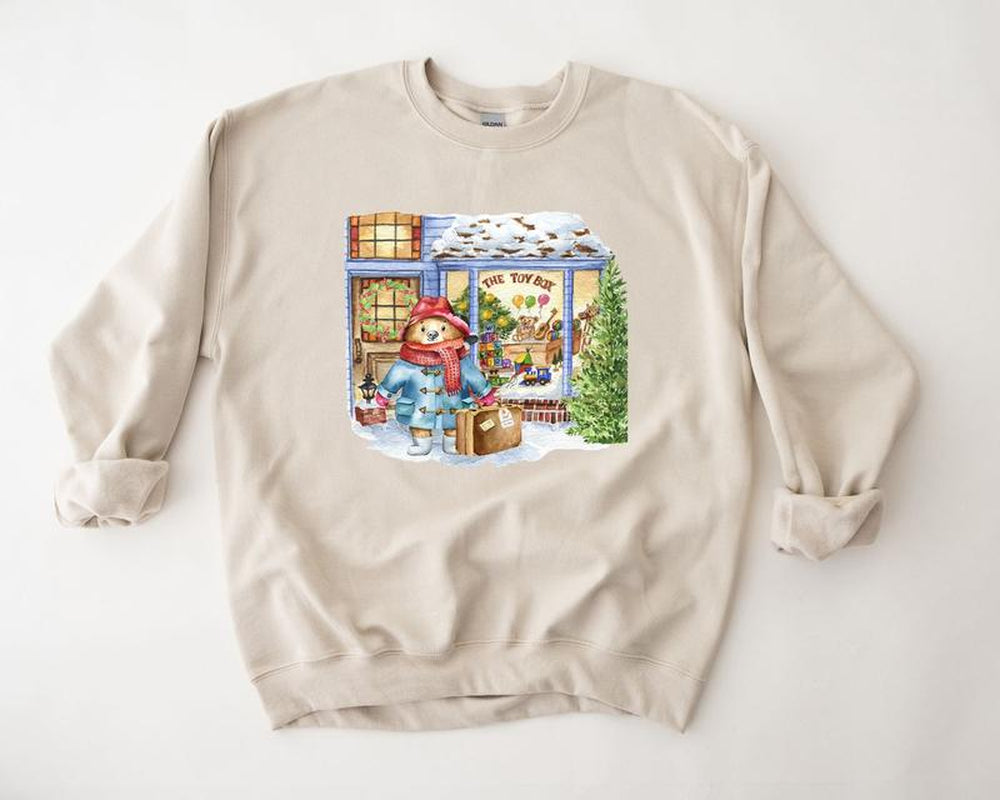 Ladies Christmas Sweatshirt, Christmas Bear Sweatshirt, Cute Bear Sweater, Christmas Gift