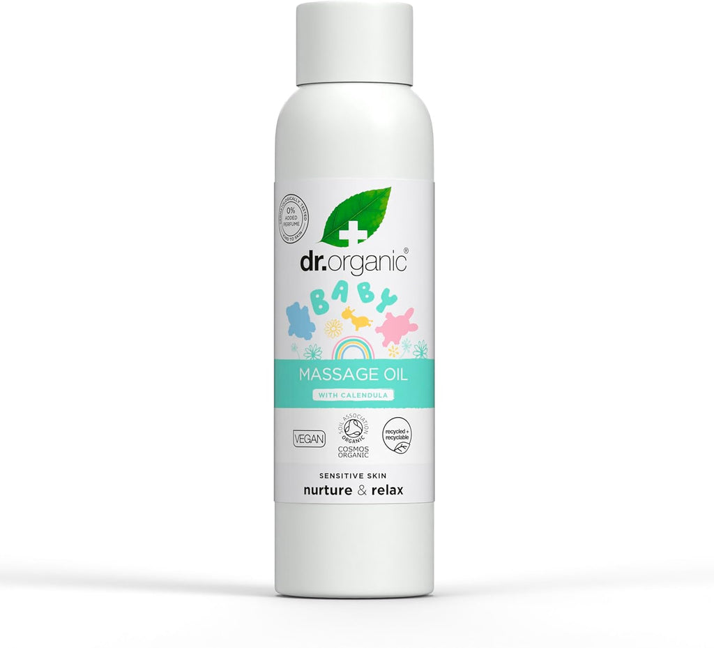 Baby Massage Oil with Calendula, Sensitive Skin, Soothing & Bonding Massage, Dermatologically Tested, Natural, Vegan, Cruelty-Free, Paraben & SLS Free, Certified Organic, 150Ml
