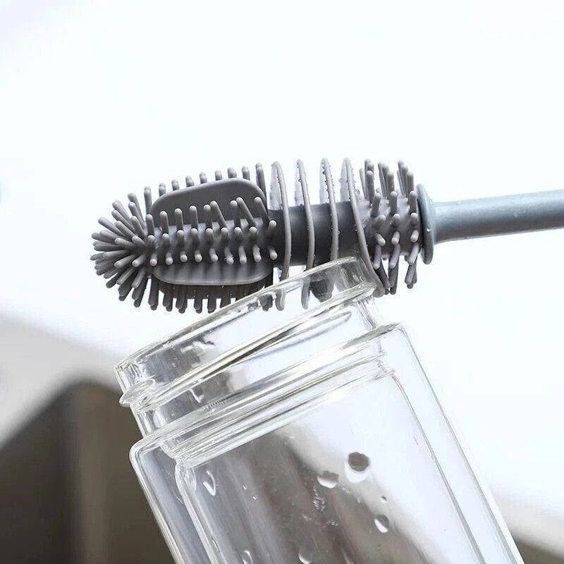 Silicone Bottle Brush Cup Scrubber Glass Cleaner Kitchen Easy Cleaning Tool