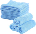8 Pack Flannel Face Cloth, 10 X 10 Inch Soft Bamboo Face Cloths Towels Reusable Flannels Facial Cleansing Cloths Baby Wash Cloth for Women Kids Adult Spa Sport Beauty Routine (Blue)