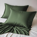100% Organic Bamboo Pillow Cases Pack of 2- Silk Pillowcases for Hair and Skin, Soft, Breathable, Cooling Pillowcases for Standard Size Pillow (Standard, Avocado Green)
