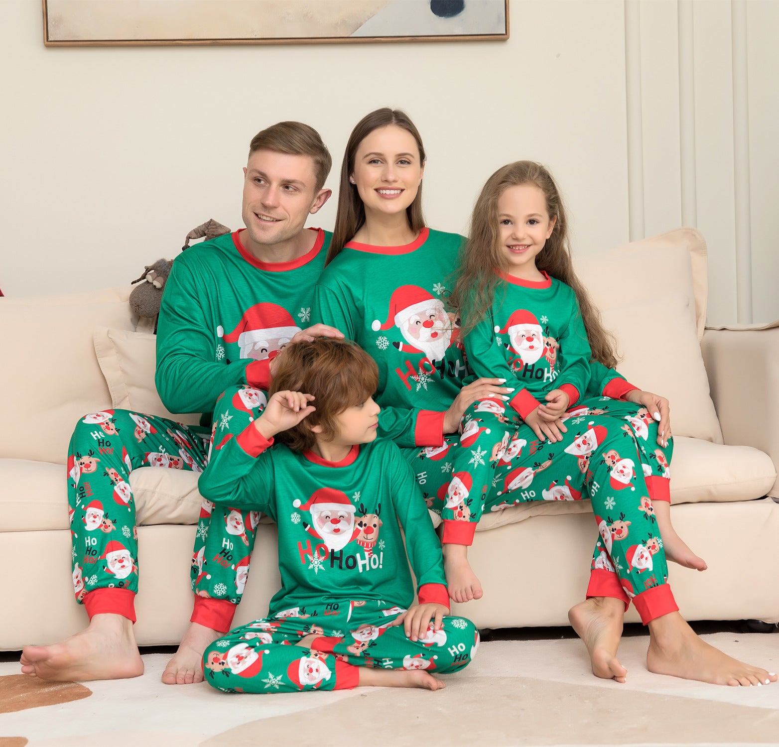 Christmas Pajamas for Family Matching Family Christmas Pjs Sets Santa Claus Printed Top Sleepwear