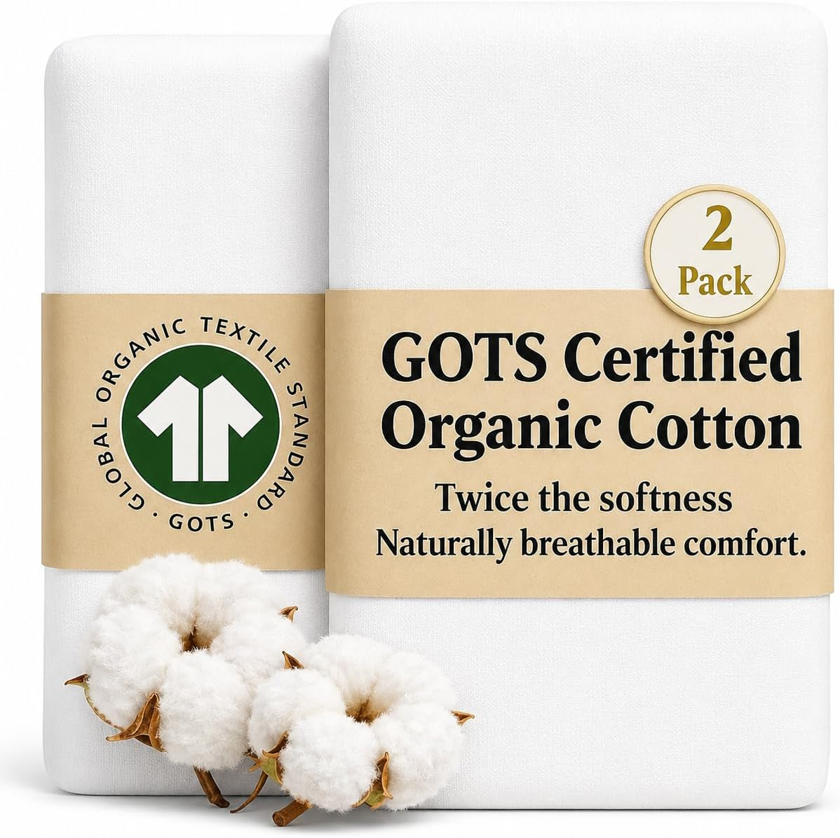Organic Next to Me Crib Sheets – Gots Certified Thickest & Softest GOTS Organic Cotton 200GSM – Bedside Sleeper Sheet 51X85 / 50X90 Next2Me Cozee Bedside Crib Fitted Mattress Sheets