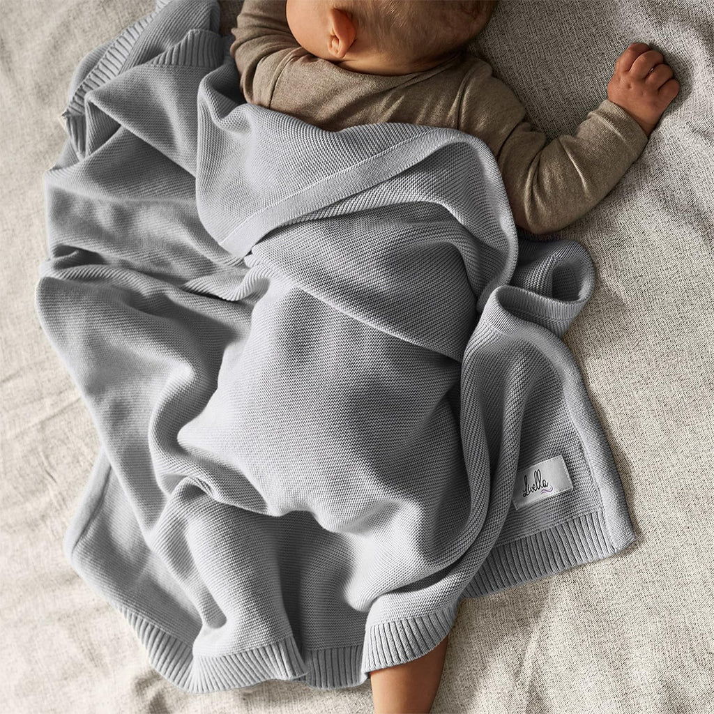 Baby Blanket 100% Organic Cotton, Super Soft and Breathable Knitted Premium Baby Blanket, Ideal for Soft Baby Skin, Material Certified Oeko-Tex Standard 100 and GOTS