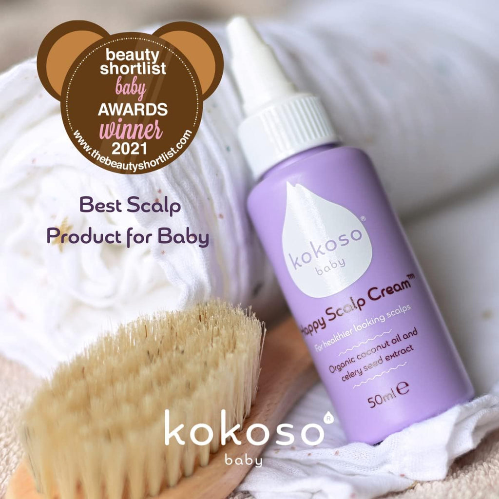 Baby - Happy Scalp Cream for Baby - Organic Coconut Oil, Aloe Vera & Celery Seed Extract - Moisturises & Soothes Dry Scalps - Fragrance-Free, Ph Balanced Formula - 50Ml