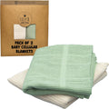 - Cellular Blankets Baby | 100% Pure Organic Cotton | Baby Blanket - 70 X 90 Cm | Warm & Cosy Baby Blankets | Baby Blanket for Newborn | Perfect for Pram/Travel/Moses Baskets (Green/Ivory)