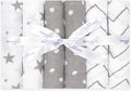 - Muslin Cloths for Baby - Soft 100% Organic Cotton Muslin Squares - Baby Muslins Pack of 6 - Large Burp Cloths - Essentials for Newborn - Grey & White - 70X70Cm
