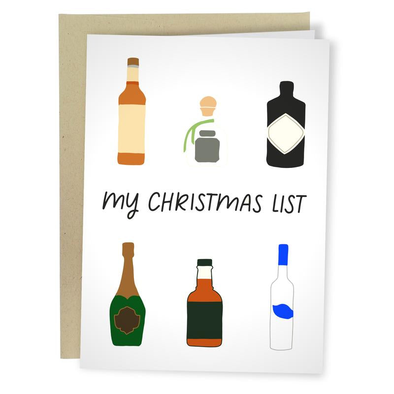 My Christmas List Funny Christmas Card | Christmas Cards Holiday Cards Funny Christmas