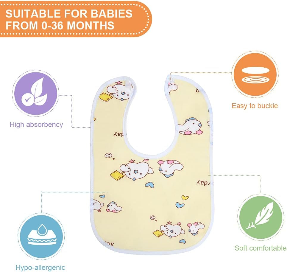 Baby Bandana Dribble Bibs Drool Bibs, 10Pcs Infant Teething Soft and Absorbent with Adjustable Snaps, Bib Set for Unisex Newborn Toddlers Aged 0-36 Months