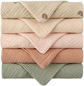 5 Pack Luxury Muslin Squares | Cute Small Baby Burp Cloths (Peach)