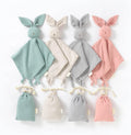 Bunny Comforter Blanket for Baby, 100% Organic Cotton Muslin, Cuddly for Boys, Girls and Infants. (Sage Green)