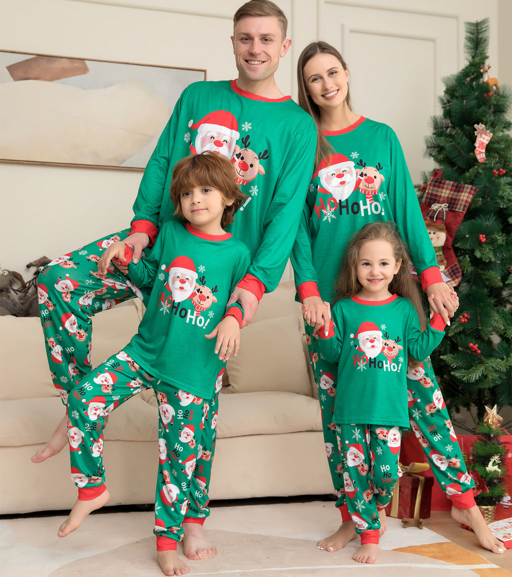 Christmas Pajamas for Family Matching Family Christmas Pjs Sets Santa Claus Printed Top Sleepwear