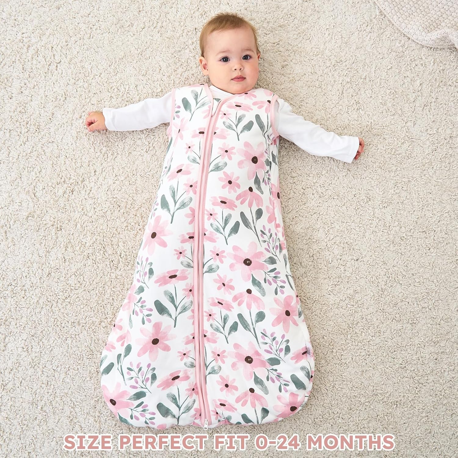 Baby Sleeping Bag 2.5 Tog - 12-18 Months Winter Sleeping Bag Baby 100% Organic Cotton Sleep Sack for Newbron Infant Toddler Quilted Warm Soft