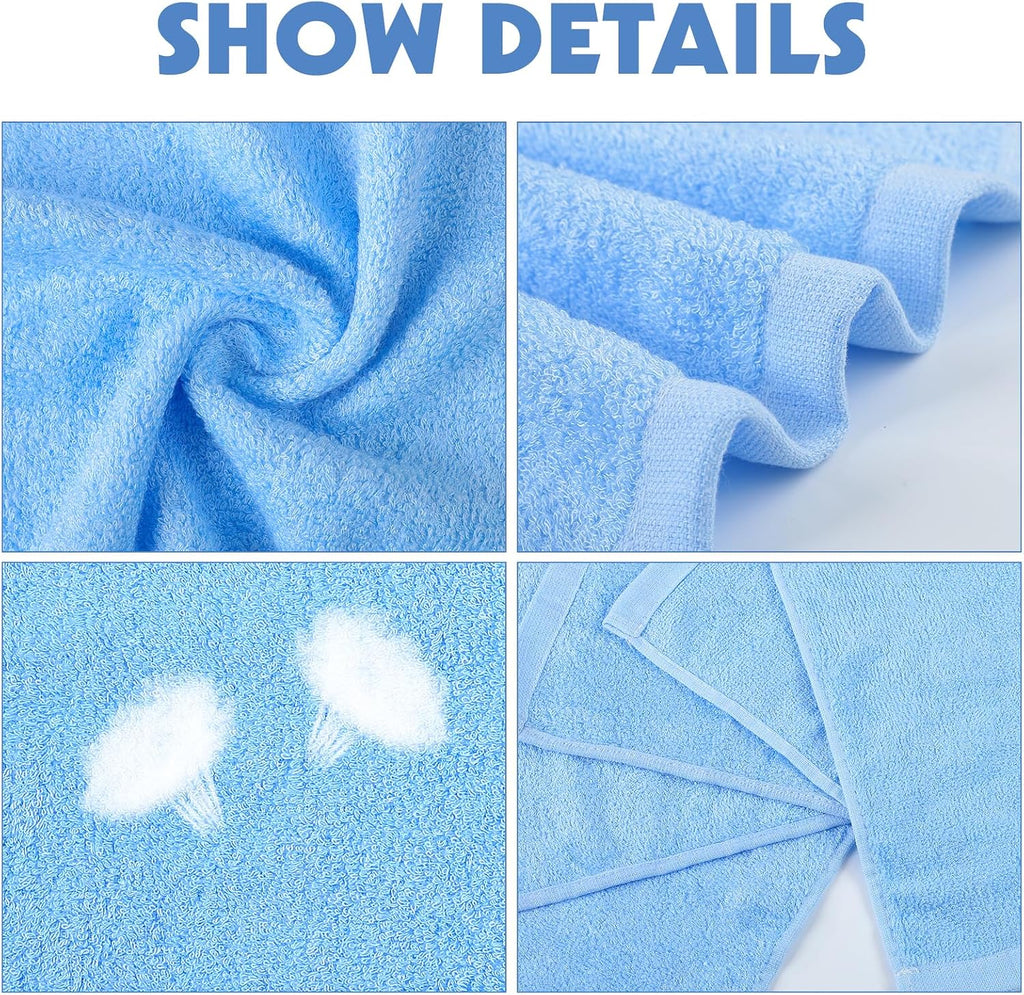 8 Pack Flannel Face Cloth, 10 X 10 Inch Soft Bamboo Face Cloths Towels Reusable Flannels Facial Cleansing Cloths Baby Wash Cloth for Women Kids Adult Spa Sport Beauty Routine (Blue)