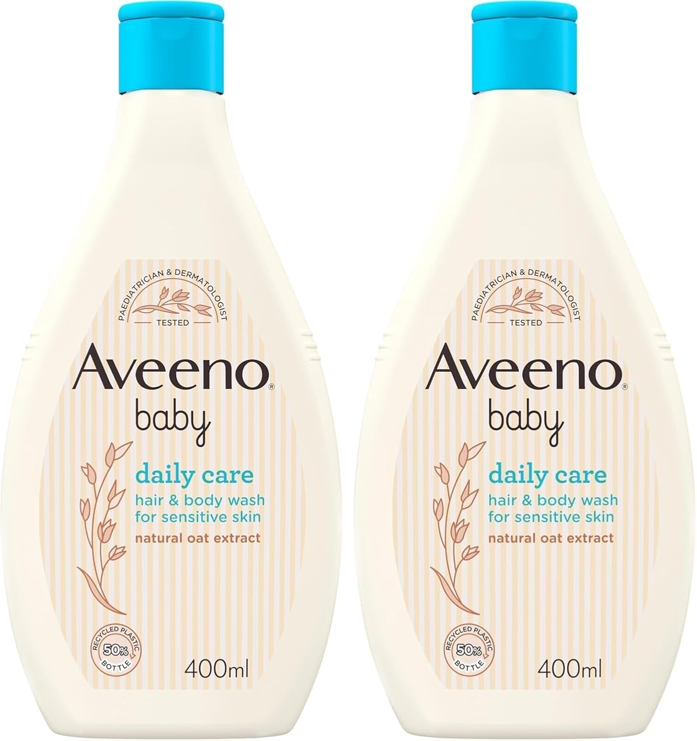 Daily Care Hair and Body Wash (2 X 400 Ml), Tear-Free Baby Wash with Gentle Fragrance with Collodial Oatmeal, Gently Cleanses and Leaves Skin Feeling Moisturised, for Sensitive Skin
