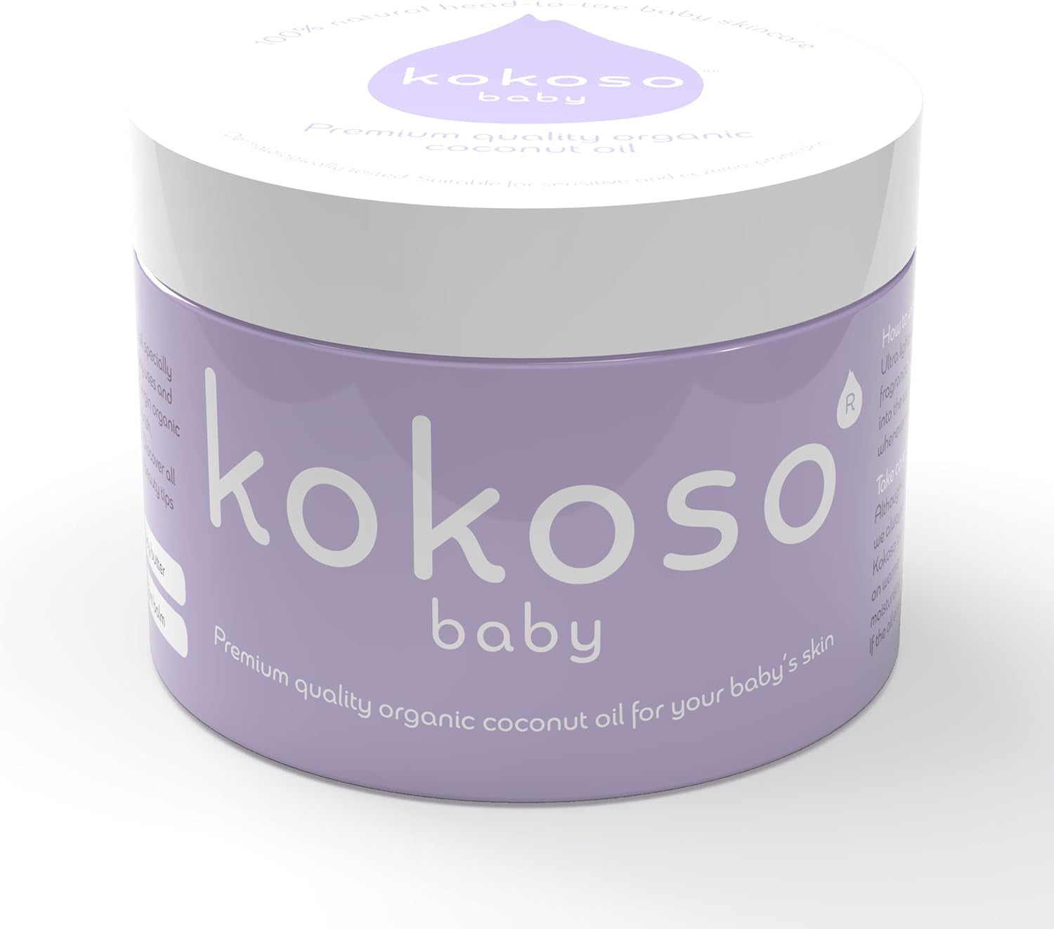 Baby - Organic Coconut Oil - 100% Natural Baby Oil - for Dry, Sensitive Skin & Eczema Prone Skin - Ultra Lightweight & Non Greasy - Suitable from Newborn Upwards - 70G