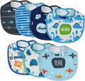 Baby Drool Bibs, 5Pcs Infant Bib, Baby Teething Bib, Soft and Absorbent, Babies Bandana Bib Set for Drooling Eating, Boys and Girls Unisex, Newborn Gift