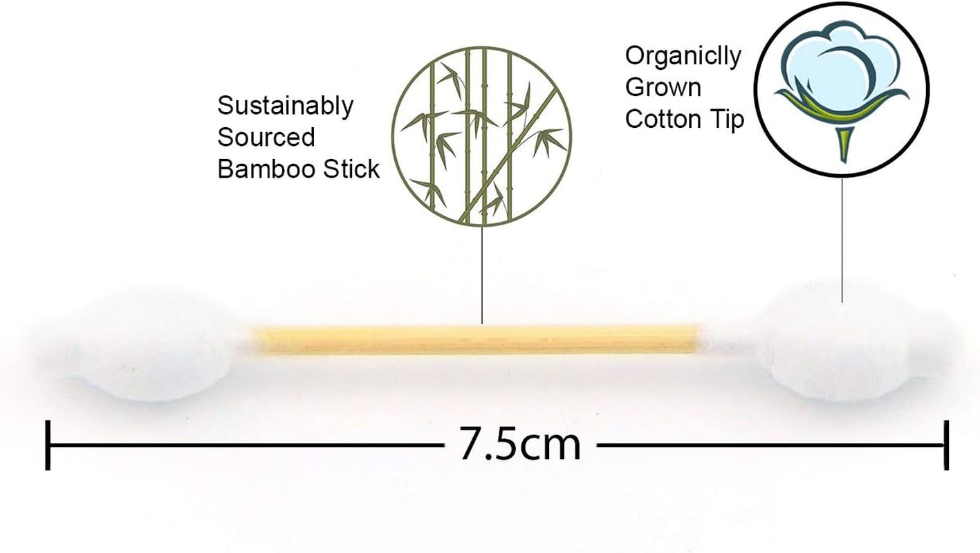 Cotton Buds 78 or 234 Pieces | Baby Safety Cotton Buds for Ears, Makeup Cleaning | GOTS Certified Biodegradable, Eco-Friendly Plastic Free | Vegan | Recycled Packaging |