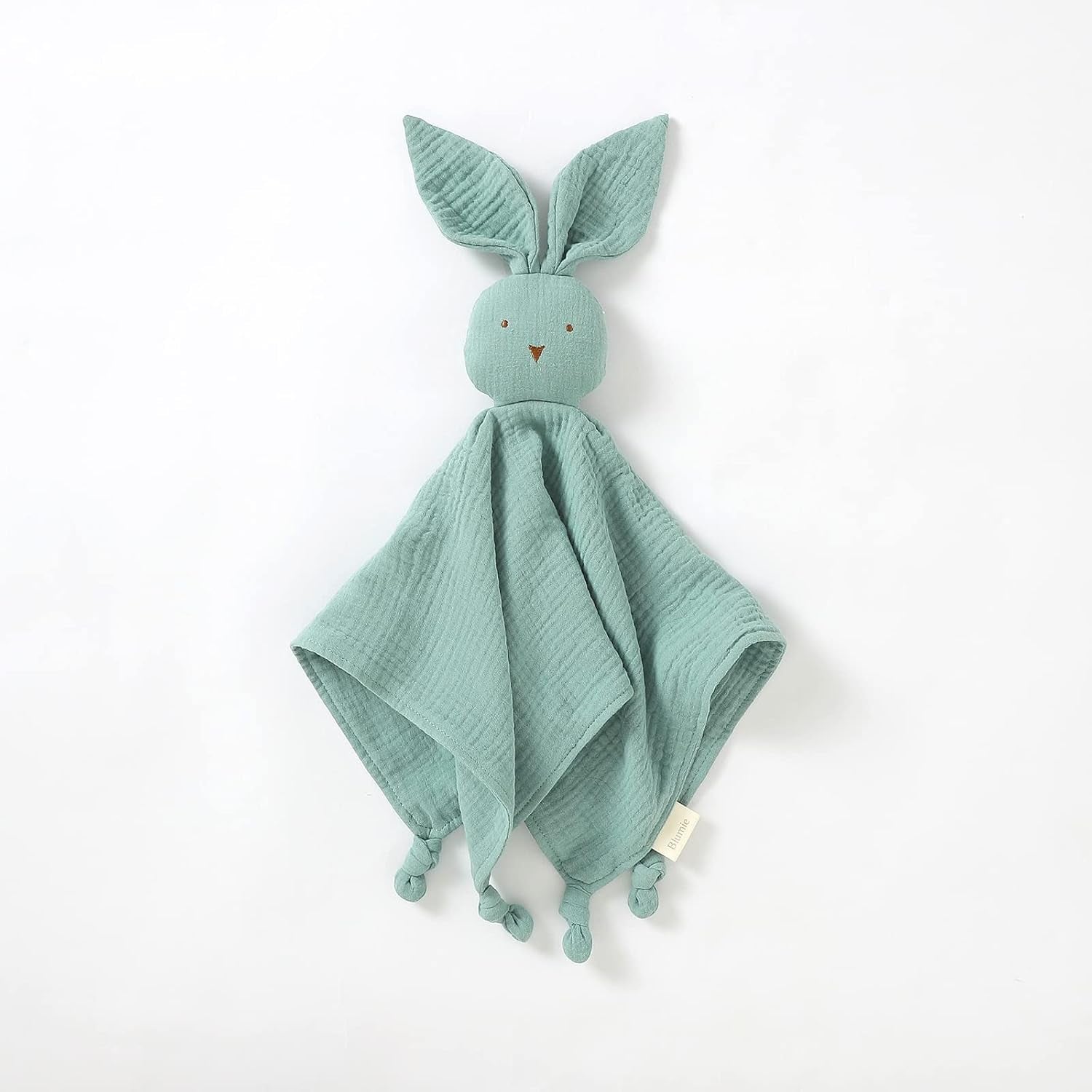 Bunny Comforter Blanket for Baby, 100% Organic Cotton Muslin, Cuddly for Boys, Girls and Infants. (Sage Green)