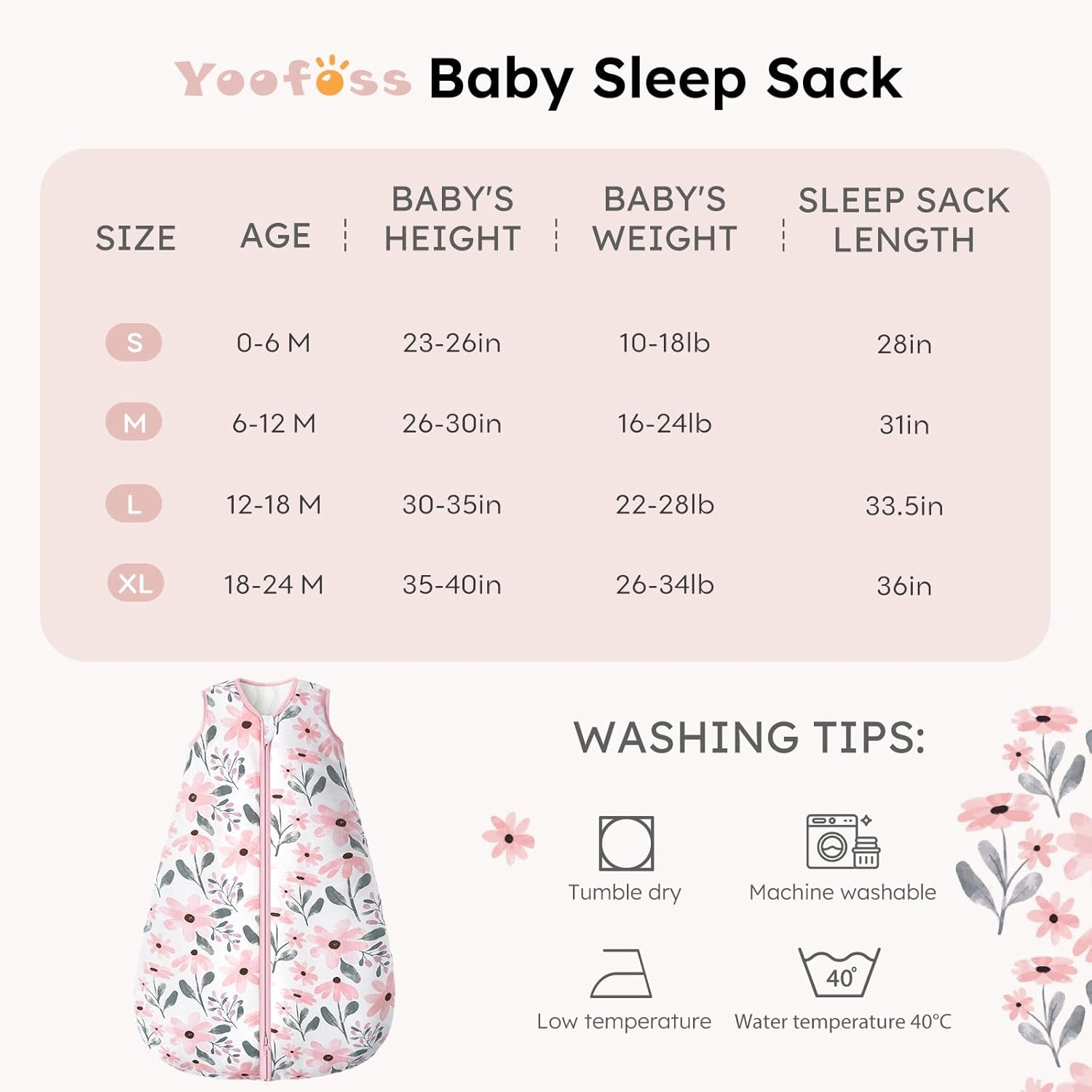 Baby Sleeping Bag 2.5 Tog - 12-18 Months Winter Sleeping Bag Baby 100% Organic Cotton Sleep Sack for Newbron Infant Toddler Quilted Warm Soft