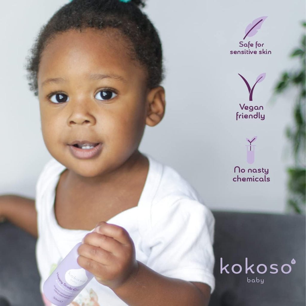 Baby - Happy Scalp Cream for Baby - Organic Coconut Oil, Aloe Vera & Celery Seed Extract - Moisturises & Soothes Dry Scalps - Fragrance-Free, Ph Balanced Formula - 50Ml