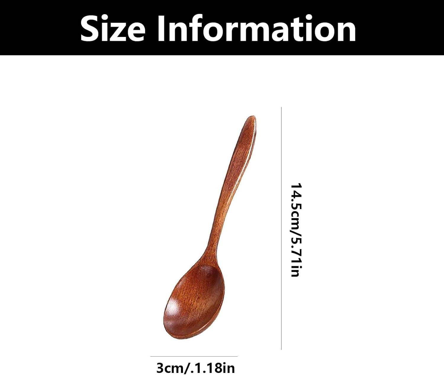 3 PCS Small Wooden Spoons, Honey Spoon, Wooden Teaspoons, Bamboo Spoons, for Tea Coffee Jam Sugar Ice Cream and Bath Salts Stirring Spoons(Dark Brown)