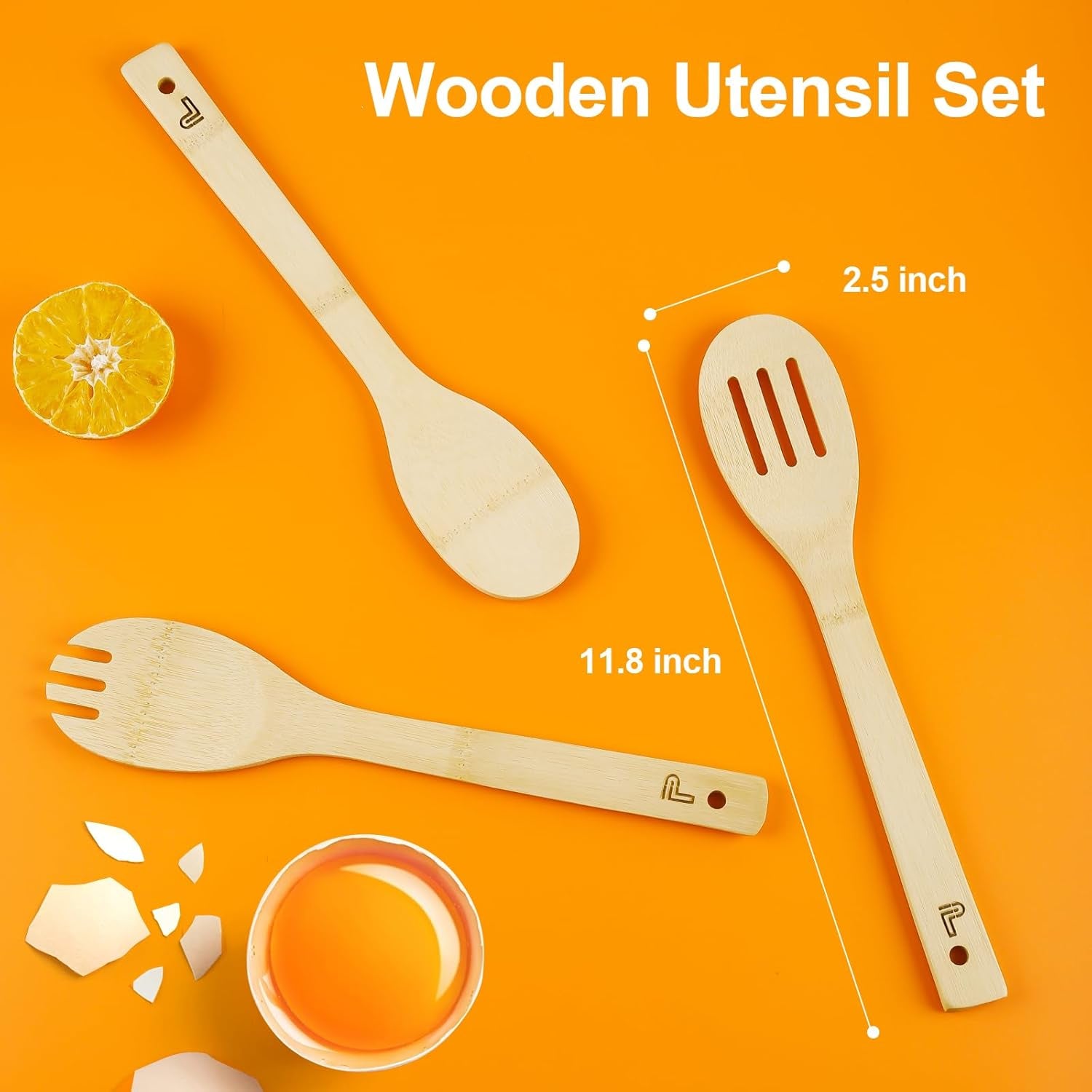 Wooden Spoons for Cooking,6 Piece Wooden Spoon Set,Wooden Spatula for Cooking,Slotted Wood Bamboo Spoon,Wooden Utensil Set,Premium Wood Kitchen Utensils