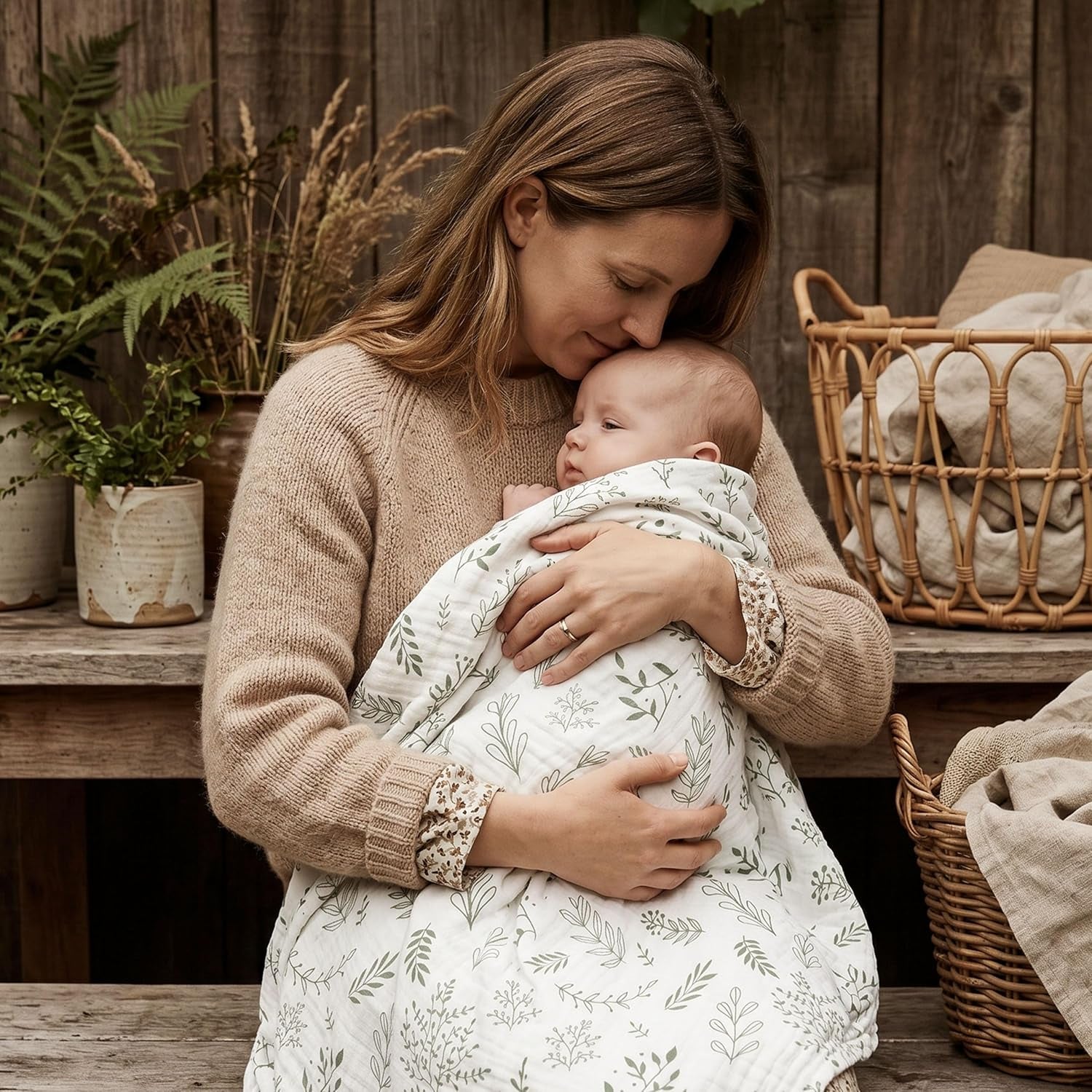 Muslin Cloth Baby Swaddle Cloths for Newborns, Pack of 3 Muslin Blanket, Large 95 X 100Cm Baby Blanket - Baby Swaddle Blanket Burp Cloths, Swaddle Cloth Essential Items for Baby Shower