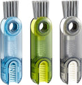 3 in 1 Tiny Cleaning Brush, 3 Pack Cup Lid Cleaner Brushes Set Mini Multi-Functional Crevice Cleaning Brush for Cleaning Baby Bottles, Narrow Neck Bottle, Sport Water Bottle, Tumbler, Glass Vase