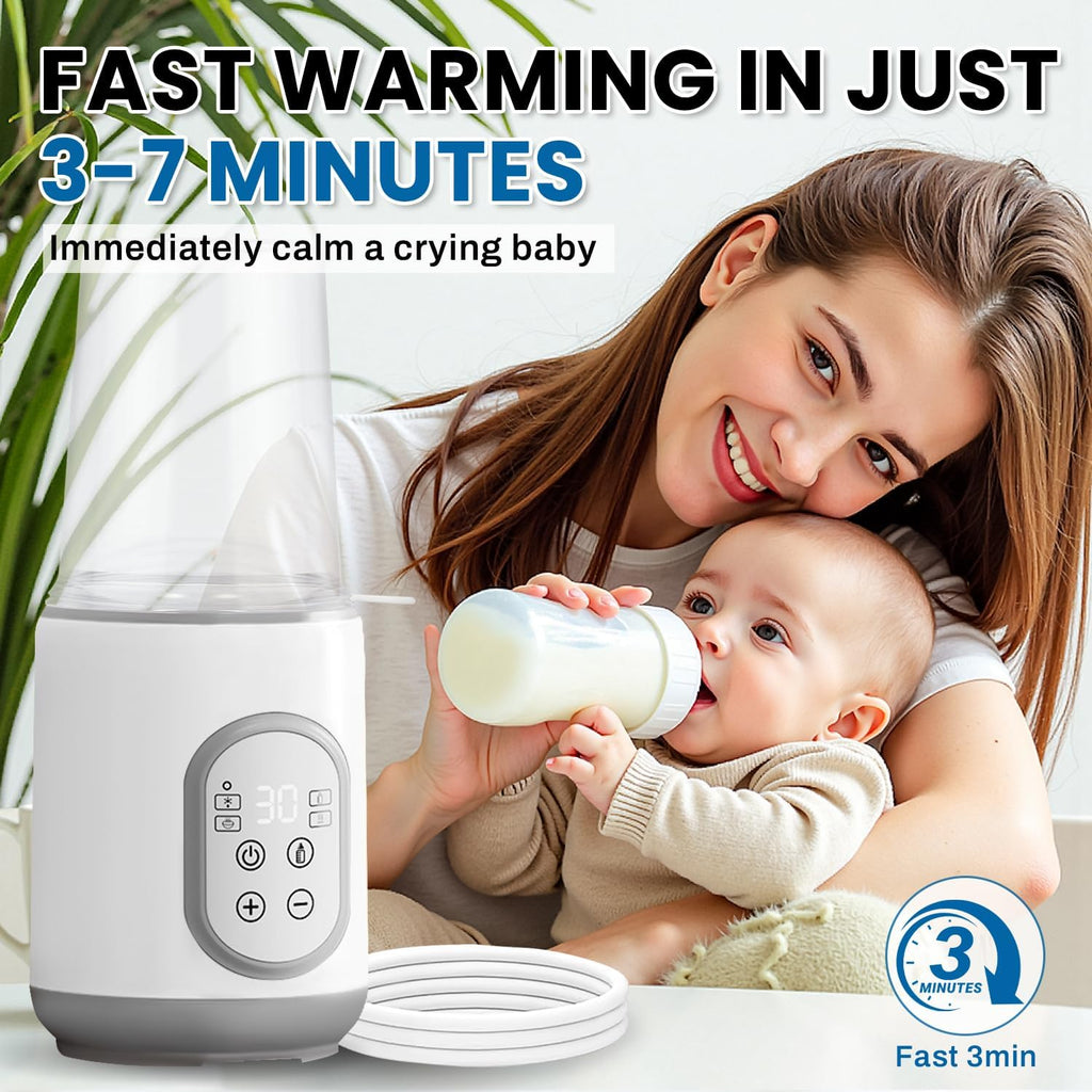 Baby Bottle Warmer,Smart Temperature Control and Automatic Shut-Off,Fast Baby Food Heater&Defrost,Warmer Accurate Temperature Control for Breastmilk or Formula