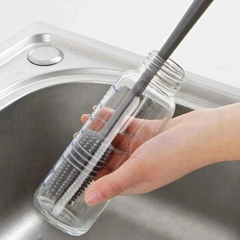 Silicone Bottle Brush Cup Scrubber Glass Cleaner Kitchen Easy Cleaning Tool