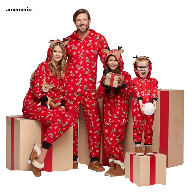 Christmas Matching Family Outfits Father Son Romper Baby Mother Daughter Clothes Family Looking Jumpsuit Pajamas