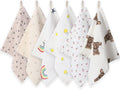 Baby Washcloths Muslin Cloths - Muslin Squares Hanky Soft Reusable Newborn Face Towels 6Pack 100% Cotton 10"X10" 6Layers Baby Wash Cloths for Boys Girls Great Shower Gift