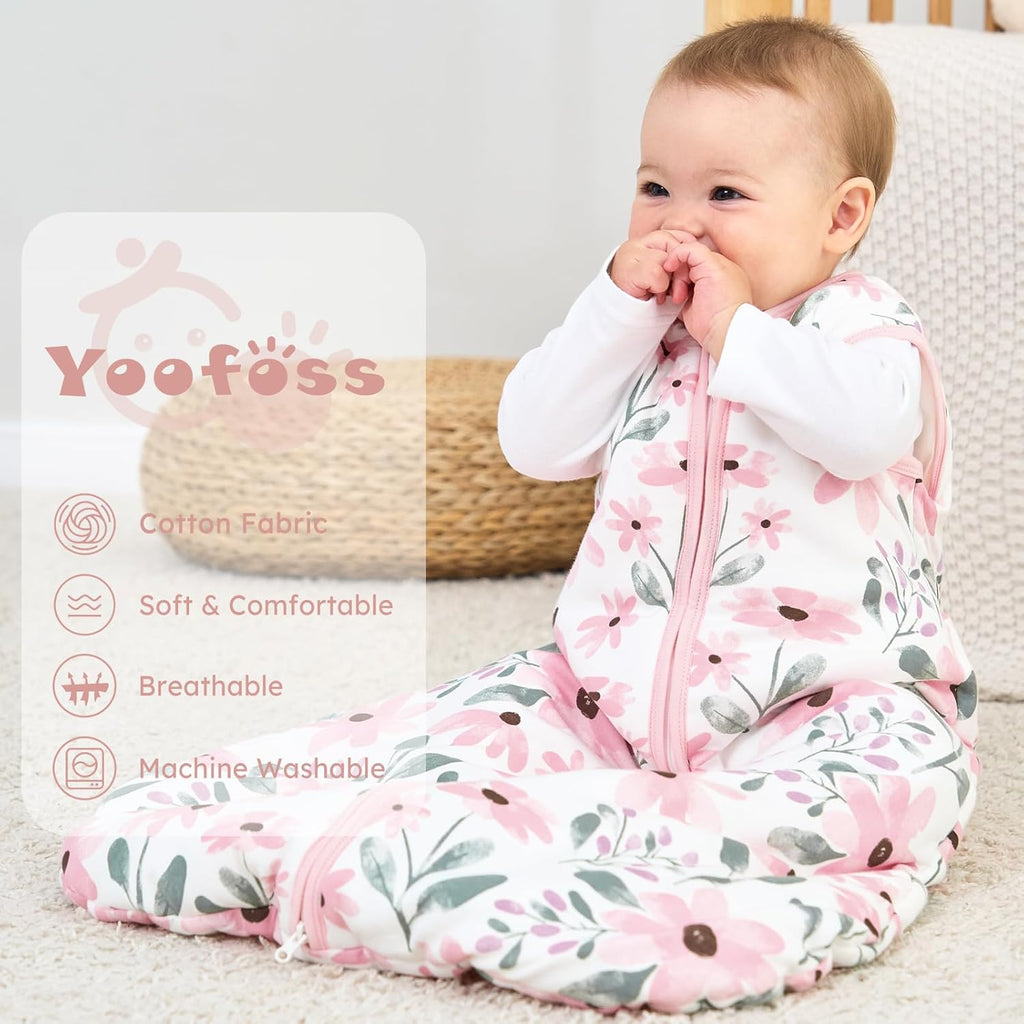 Baby Sleeping Bag 2.5 Tog - 12-18 Months Winter Sleeping Bag Baby 100% Organic Cotton Sleep Sack for Newbron Infant Toddler Quilted Warm Soft