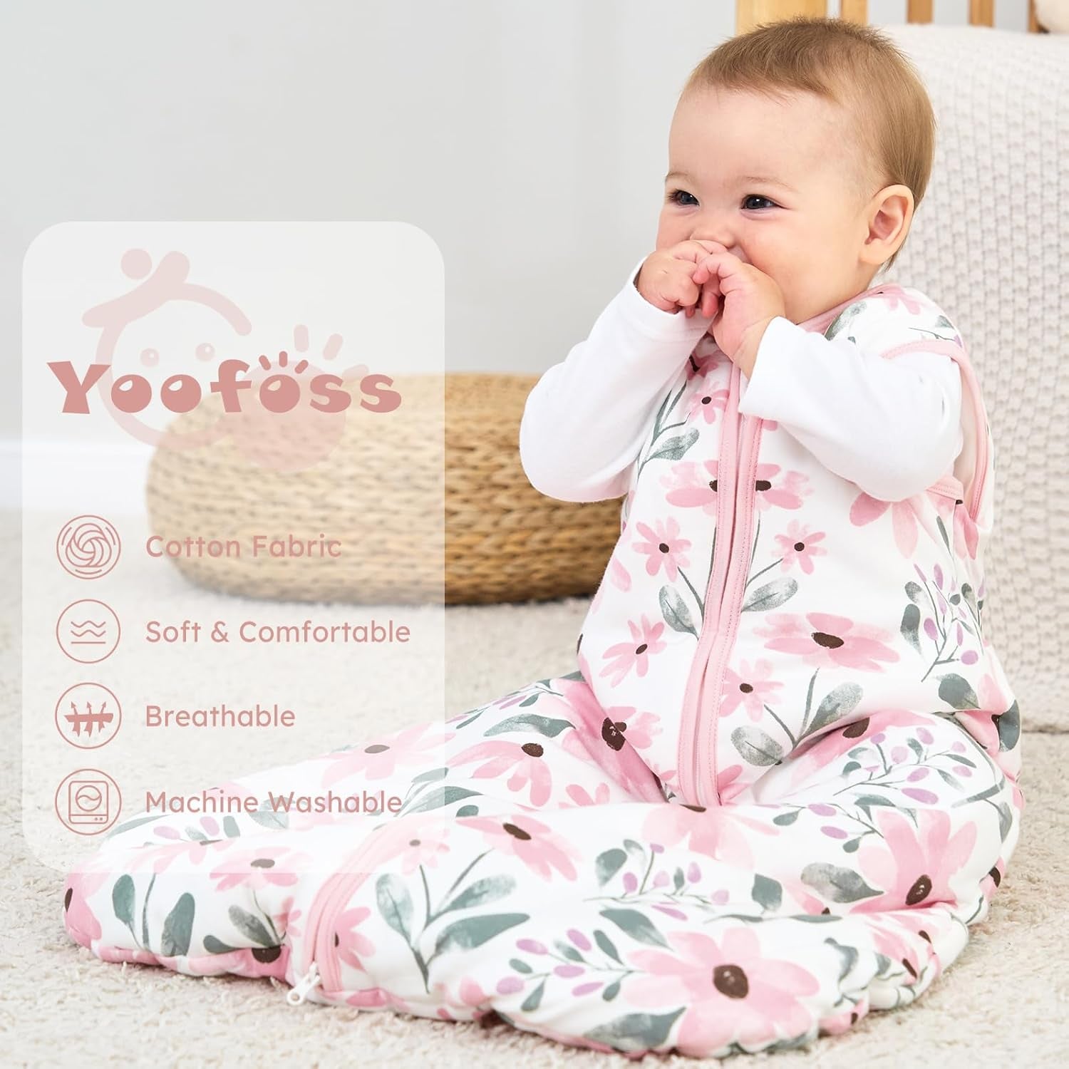 Baby Sleeping Bag 2.5 Tog - 12-18 Months Winter Sleeping Bag Baby 100% Organic Cotton Sleep Sack for Newbron Infant Toddler Quilted Warm Soft